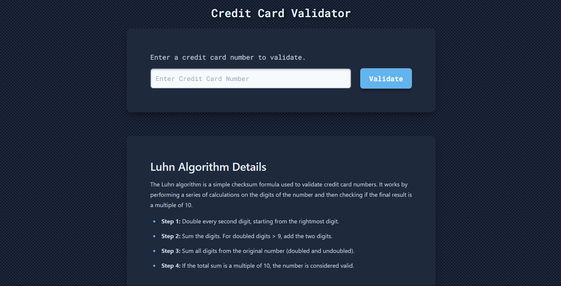 Credit Card Validator